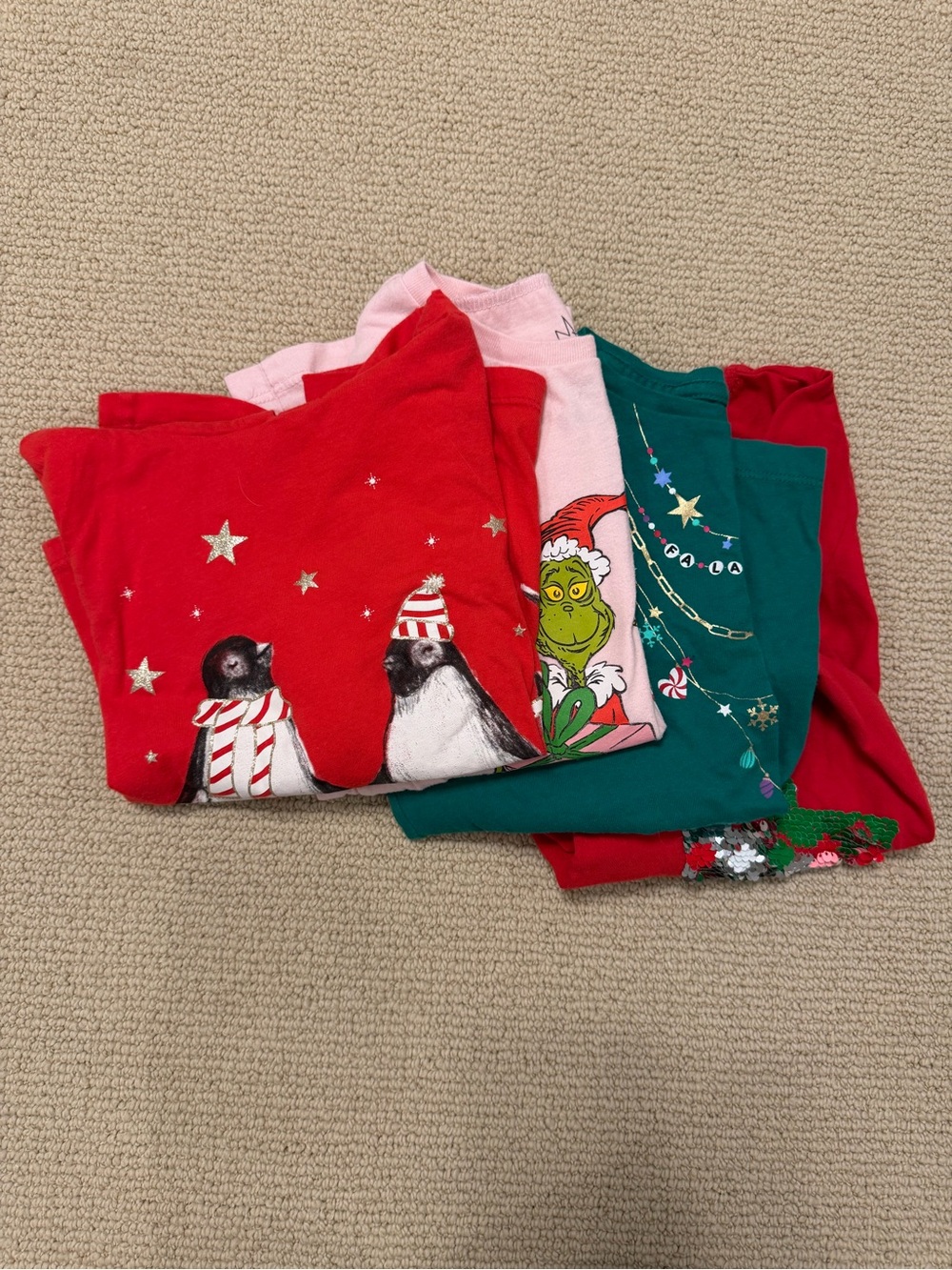 Holiday Long Sleeve Top bundle x4: Crewcuts, cat and jack, grinch